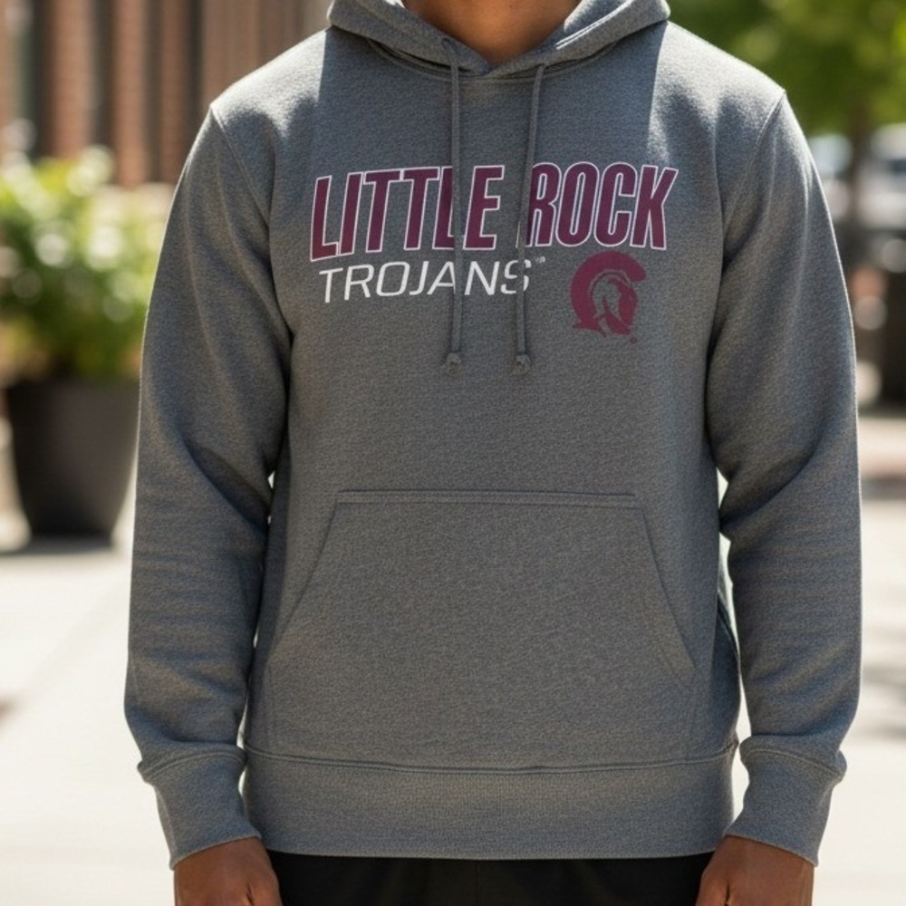 Little Rock‎ Trojans Gray Hoodie Pullover Sweatshirt Mens M PEL-ATHLETIC